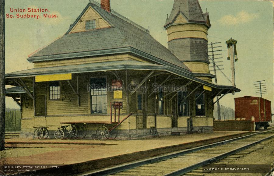 Postcard: Union Station, South Sudbury, Massachusetts